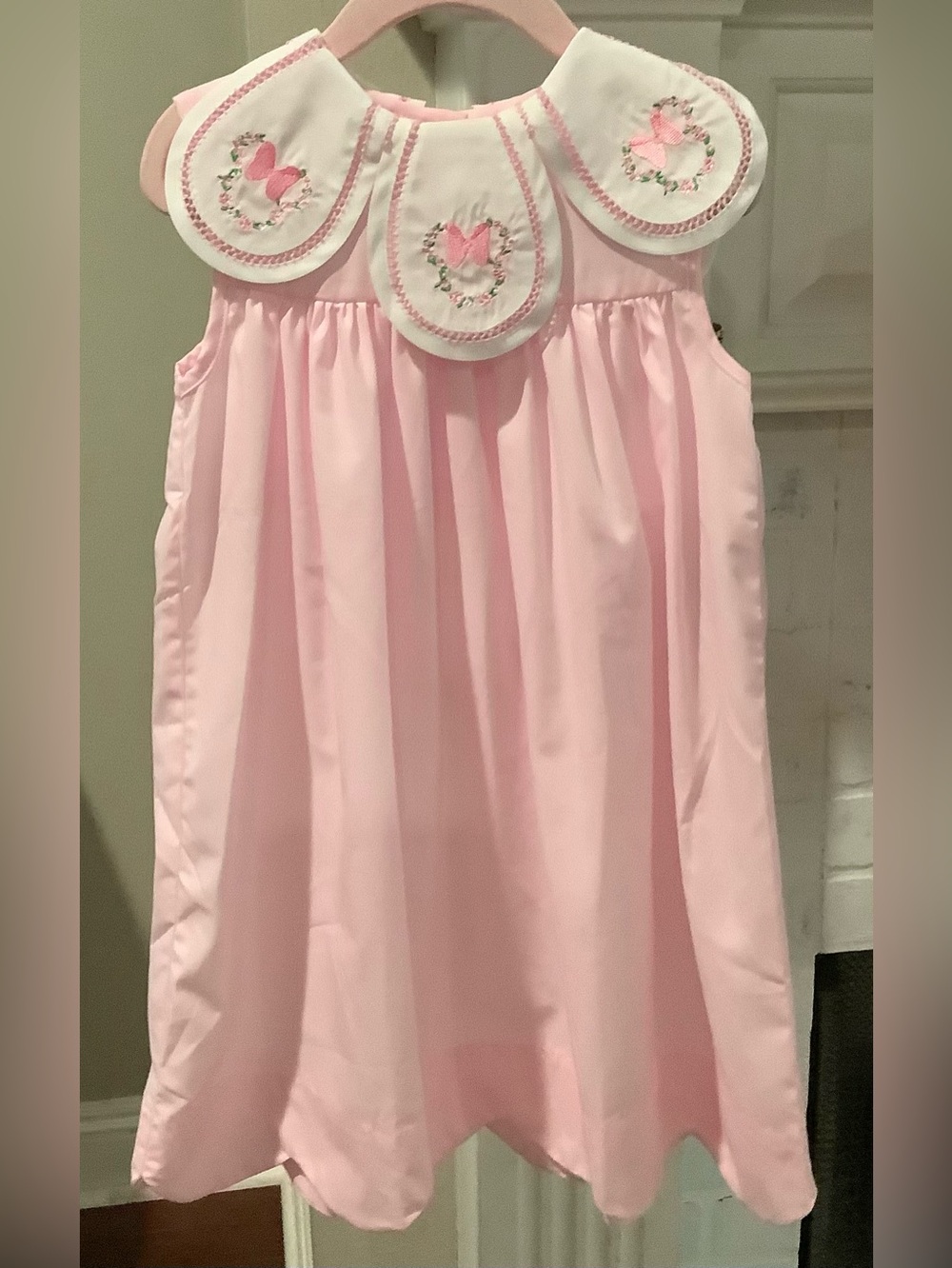 Minnie Mouse Pink Embroidered Bubble Dress with Butterfly Bib